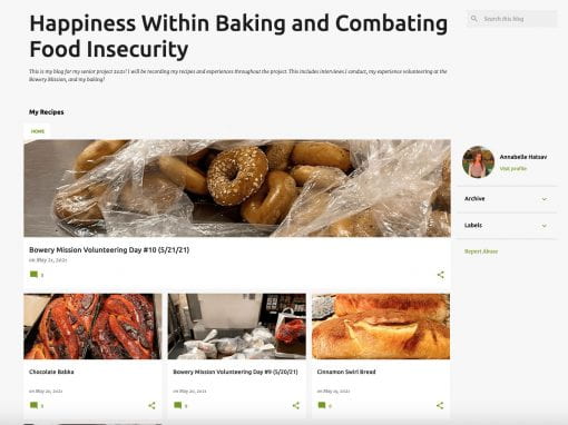 Annabelle H. – Happiness Within Baking and Combating Food Insecurity